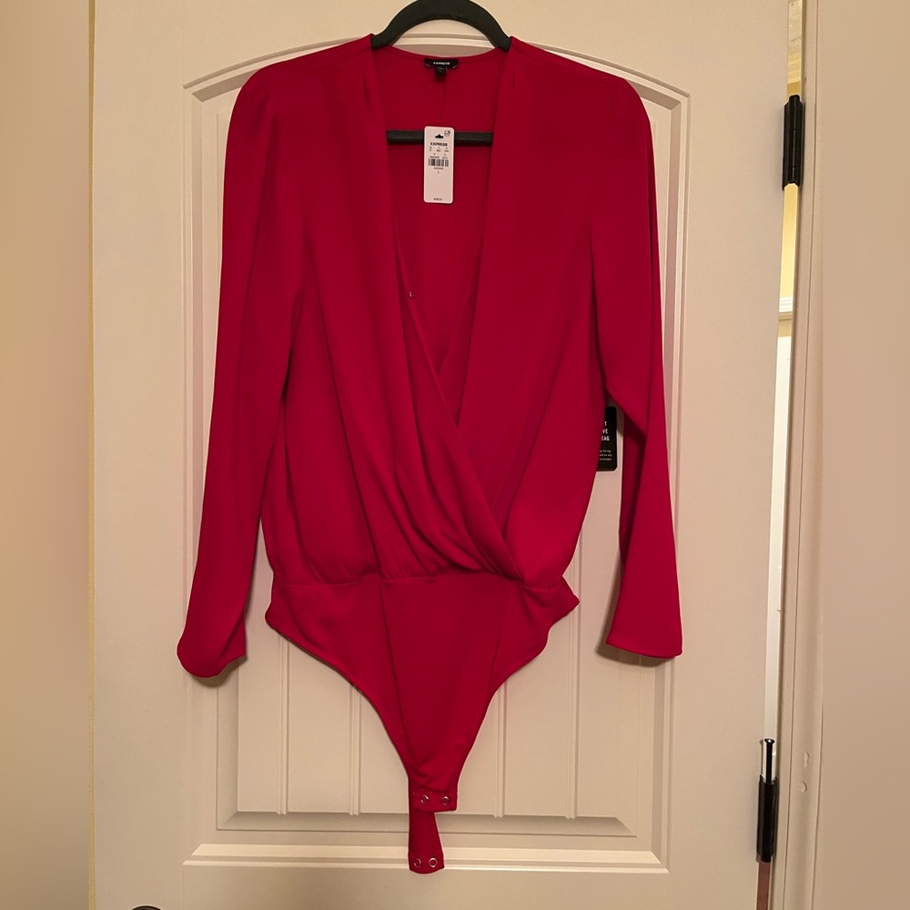 Express faux wrap bodysuit, NWT, size L